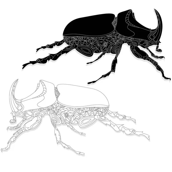Escarabajo. Bosquejo dibujado a mano . — Archivo Imágenes Vectoriales