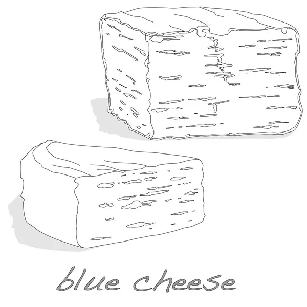 Yağsız yumuşak mavi peynir izole — Stok Vektör