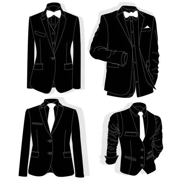 メンズ ジャケット。男性のスーツ、タキシード。ベクトル. — ストックベクタ