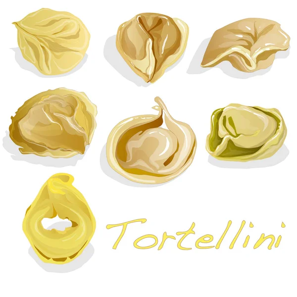 Tortellini Ilustración italiana aislada — Vector de stock