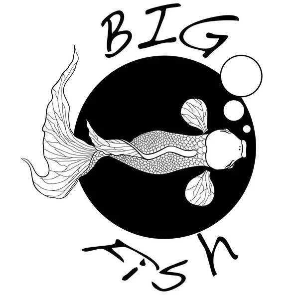 Illustration von Koi-Karpfen, Fisch. — Stockvektor