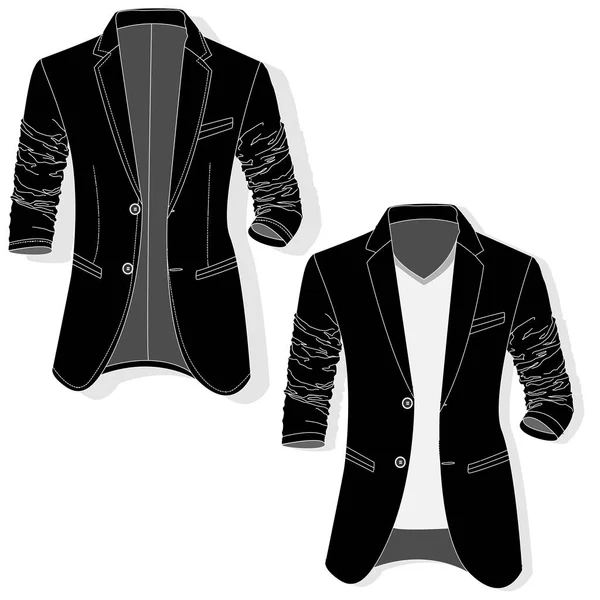 Vector hombre chaqueta monocromo . — Archivo Imágenes Vectoriales