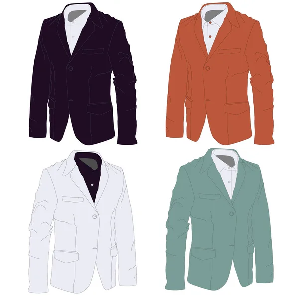 Conjunto de ilustrações de jaqueta de homem vetorial . —  Vetores de Stock