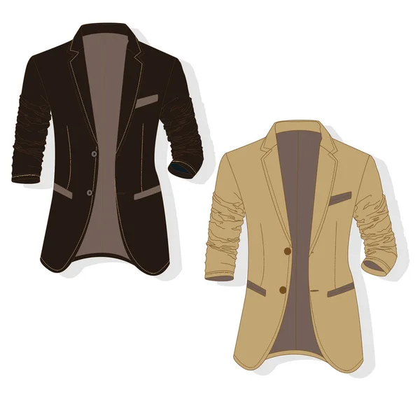 Vector hombre chaqueta ilustración conjunto . — Vector de stock