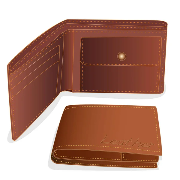 Leather wallet illustration set. — Stock Photo, Image