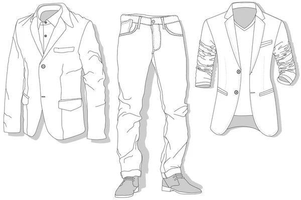 Jeans en jas illustratie vector set — Stockfoto