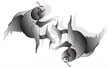 illüstrasyon koi sazan, Balık.