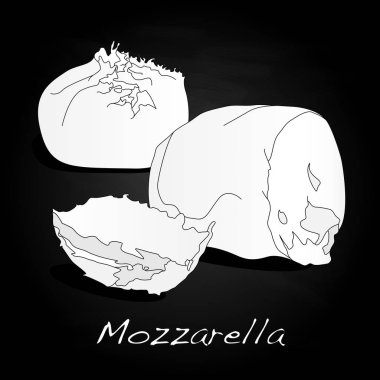 Beyaz mozzarella izole parçası.