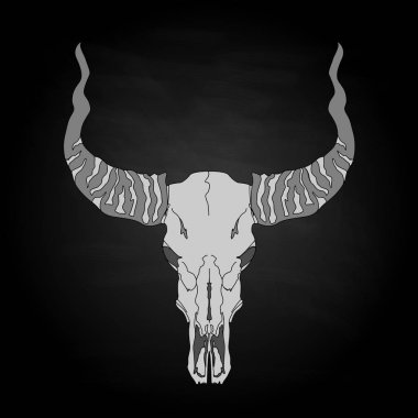 Kafatası-elle çizilmiş illüstrasyon