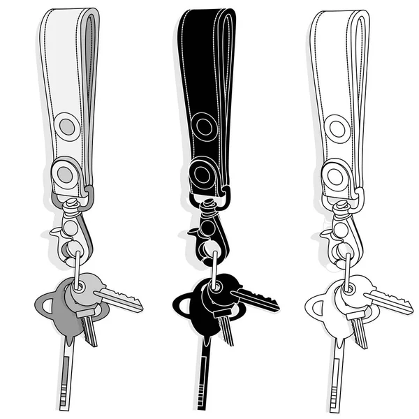 孤立的皮革钥匙链 — 图库矢量图片