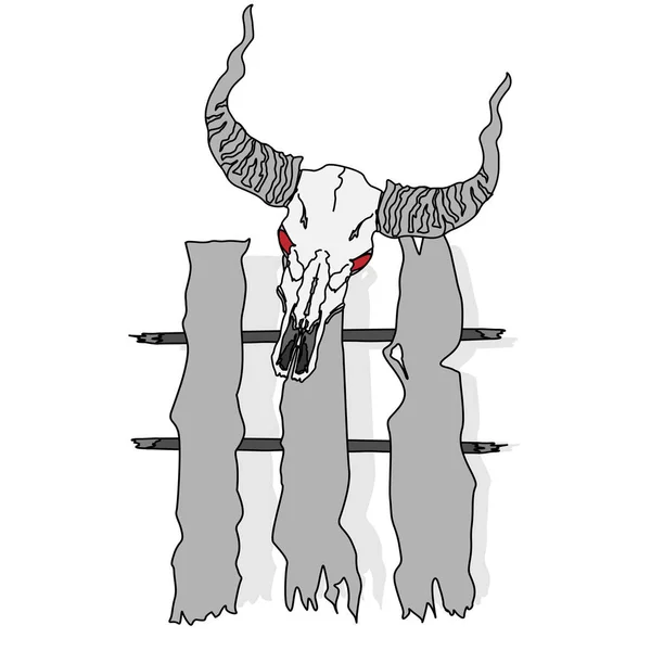Totenkopf-handgezeichnete Illustration — Stockvektor