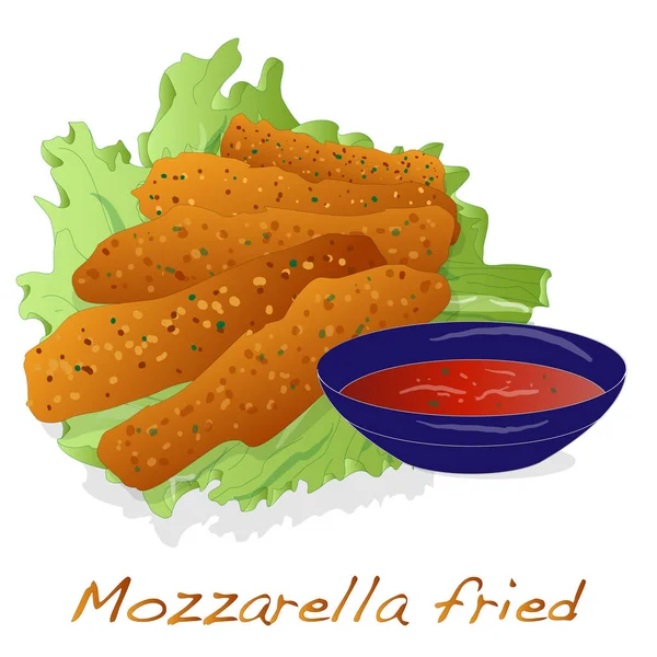 Mozzarella gebraten Illustration — Stockvektor