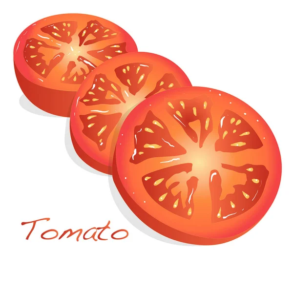 Ilustración en rodajas de tomate — Vector de stock