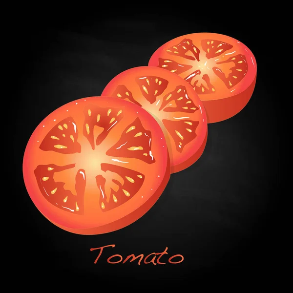 Ilustración en rodajas de tomate — Archivo Imágenes Vectoriales