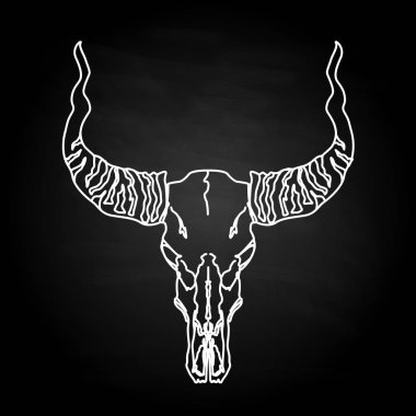 Kafatası-elle çizilmiş illüstrasyon