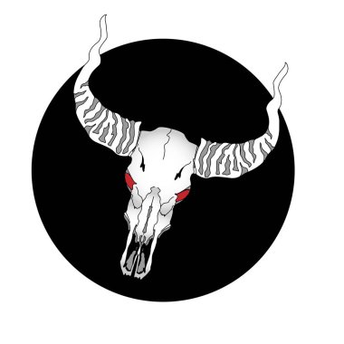 Kafatası-elle çizilmiş illüstrasyon