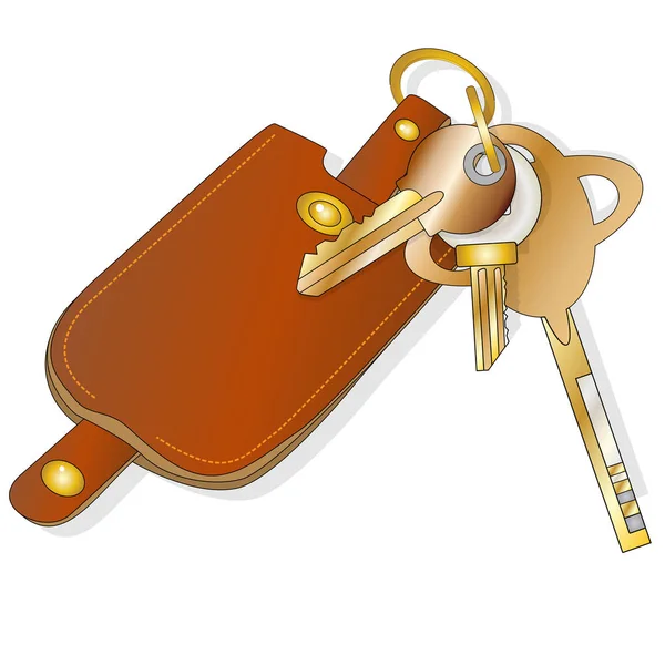 Leather key chain isolated — Stock Photo, Image