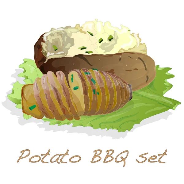 Batata BBQ Ilustração isolada . — Fotografia de Stock