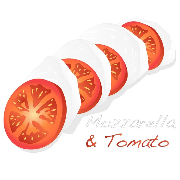 Mozzarella und Tomatenscheiben Illustration. — Stockfoto