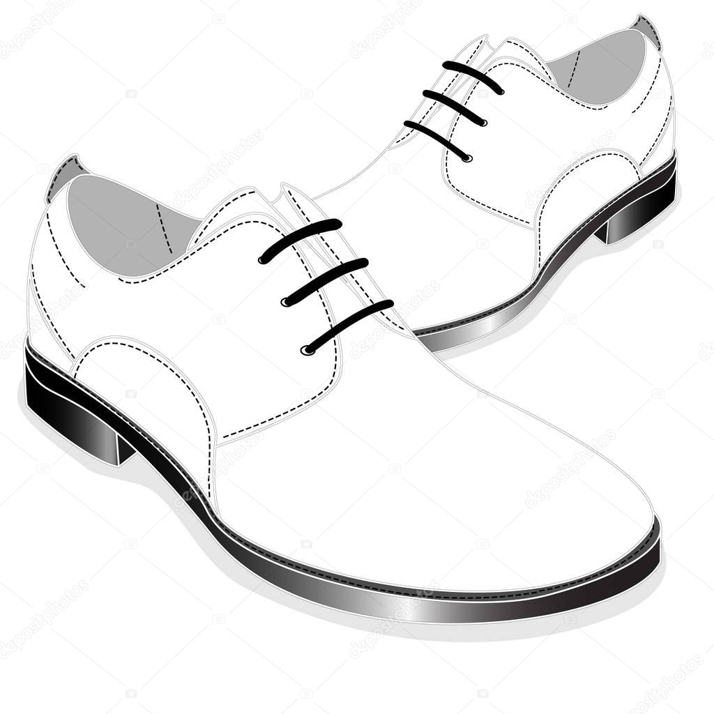 men shoes illustration isolated