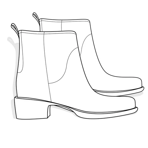 Botas de tobillo femenino moderno aislado — Vector de stock
