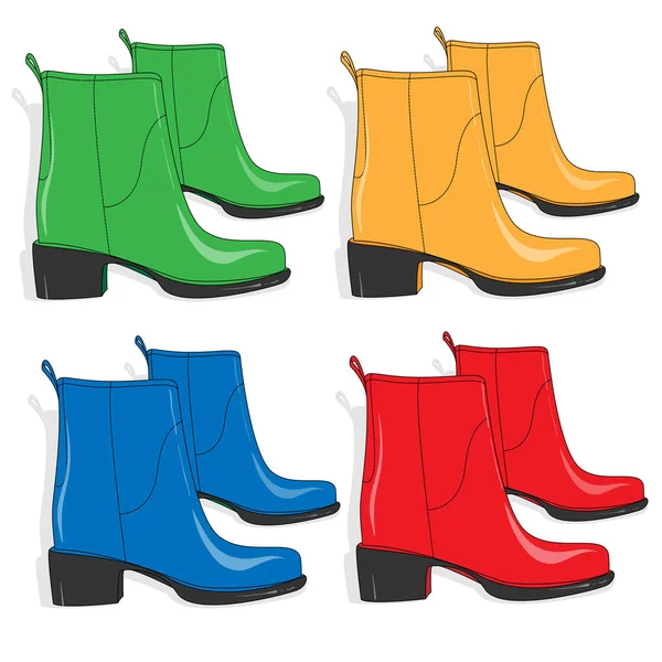 Botas de tobillo femenino moderno aislado — Vector de stock