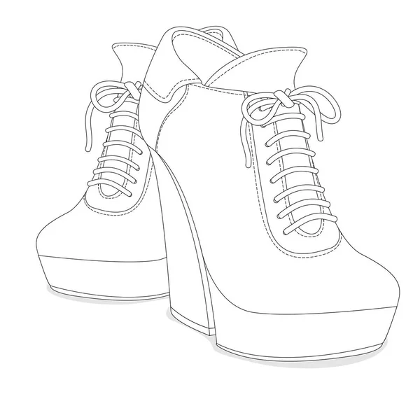 Botas de tobillo femenino moderno aislado — Vector de stock