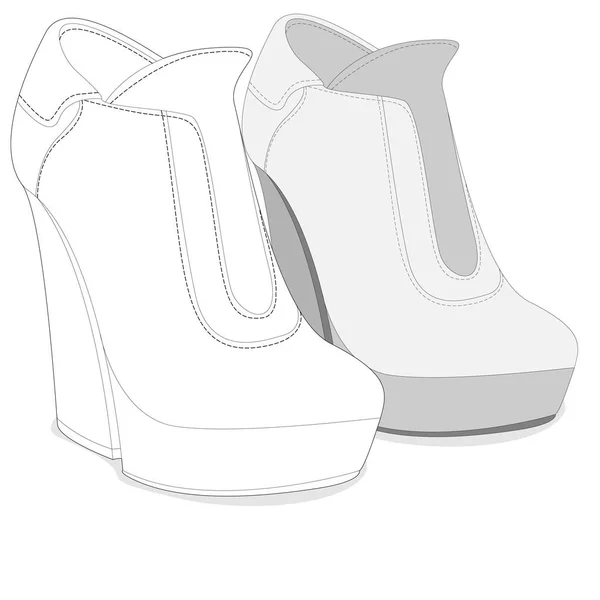 现代女性踝靴隔离 — 图库矢量图片