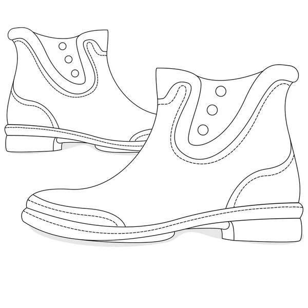 Bottes en caoutchouc illustration ensemble — Image vectorielle