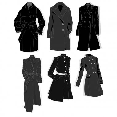 kadın ceket illüstrasyon izole beyaz.