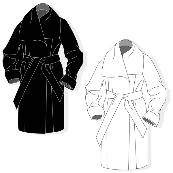 Ilustração casaco feminino isolado em branco . — Vetor de Stock