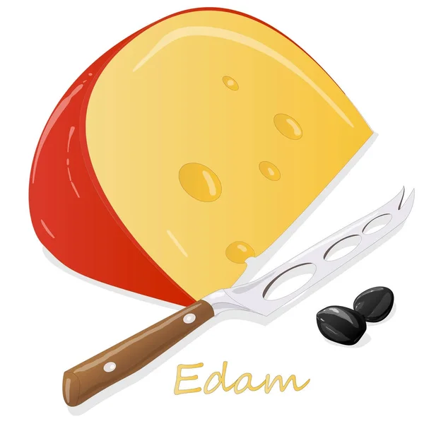 Zestaw ilustracji kolekcja jedzenie ser Edam — Wektor stockowy