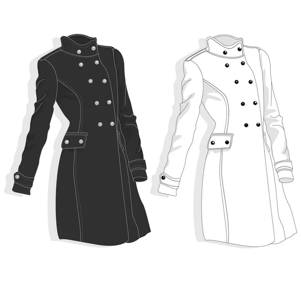 Ilustração casaco feminino isolado em branco . — Fotografia de Stock