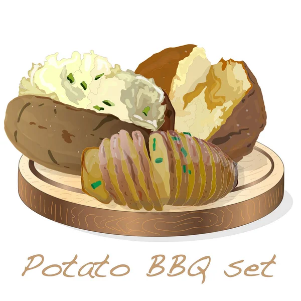 BBQ Illustration Set isoliert — Stockvektor