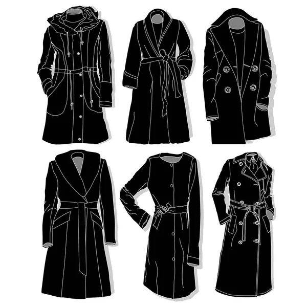 Ilustração casaco feminino isolado em branco . — Fotografia de Stock