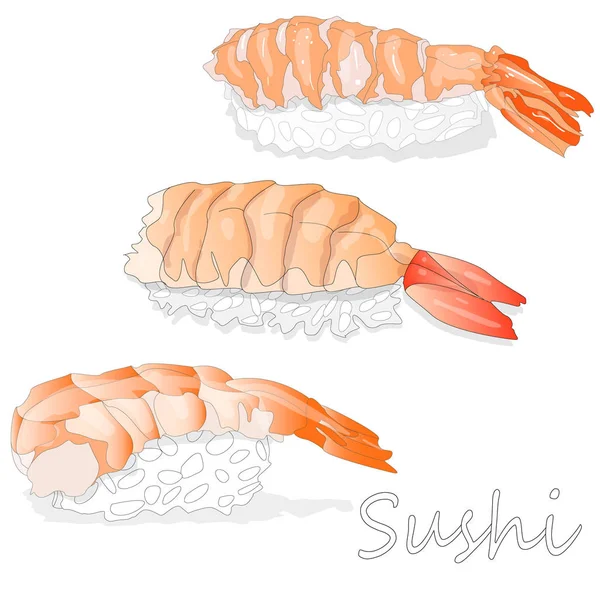 Nigiri Sushi ilustración sobre un fondo blanco — Archivo Imágenes Vectoriales