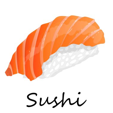 Beyaz bir arka plan üzerinde nigiri suşi illüstrasyon