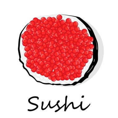 Beyaz bir arka plan üzerinde nigiri suşi illüstrasyon.