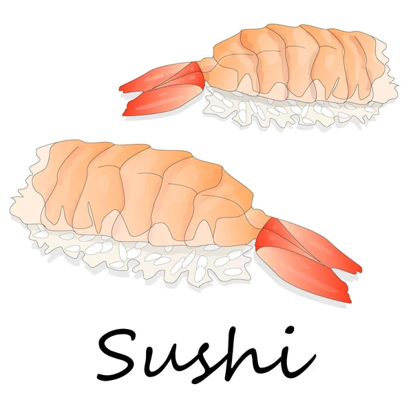 Ilustrasi Sushi Nigiri pada latar belakang putih - Stok Vektor