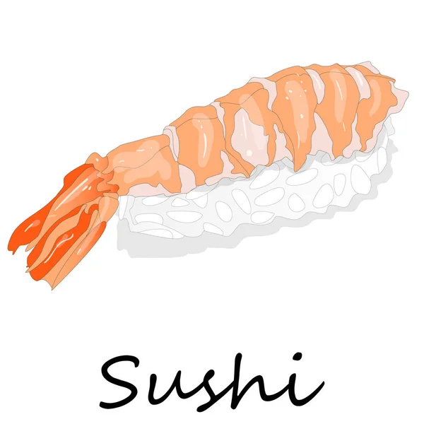 Ilustrasi Sushi Nigiri pada latar belakang putih - Stok Vektor