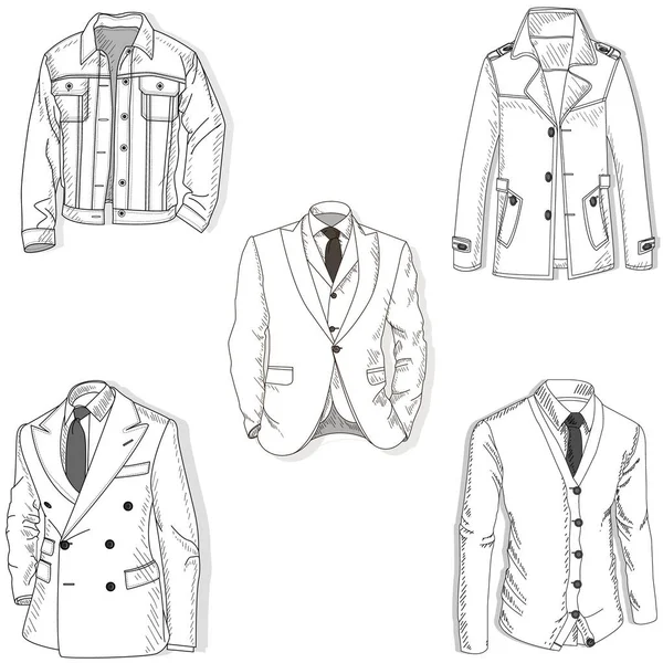 Colección de chaquetas de hombre de negocios. Diferentes combinaciones de colores — Archivo Imágenes Vectoriales