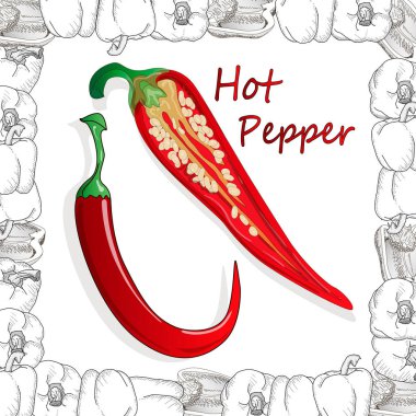 Beyaz arka plan üzerinde Closeup görünümü biber, çiğ gıda madde con