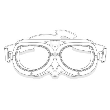 Retro style google isolated with shadow. Motorbike old style glasses. Vector illustration.... clipart