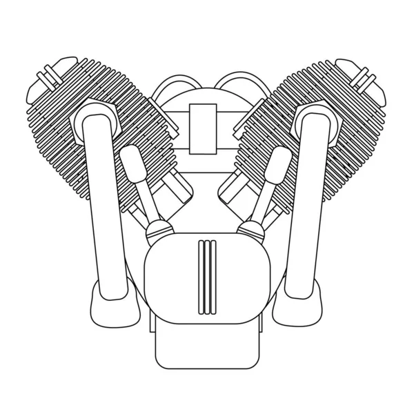 Motorcykel Motor Illustration Vit Bakgrund Design Svartvitt Element Vektorillustration — Stock vektor
