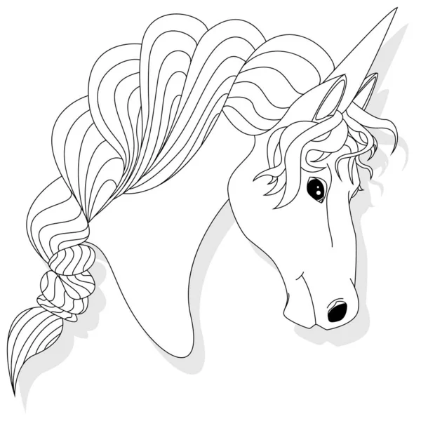 Cartoon Unicorn Outlined for Coloring Book Isolated on a White Background  Stock Vector - Illustration of isolated, head: 154069239