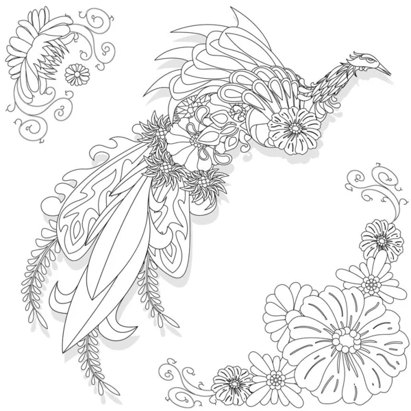Floral ukrainian vector image. Flower in the style of Petrykivka — ストックベクタ
