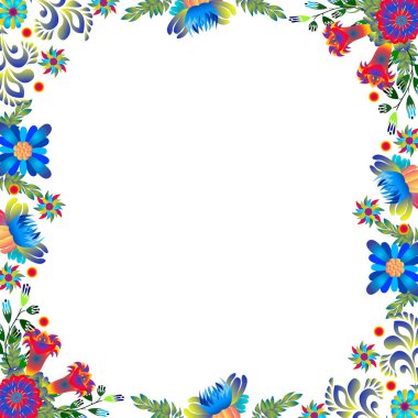 Çiçek Ukraynalı vektör görüntüsü. Petrykivka resim tarzında bir çiçek. Tasarım için izole öge