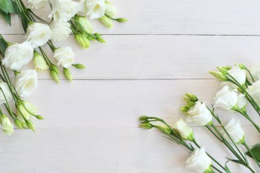 Valentine card.Template greeting card for Valentine's Day. Spring card for Mother's Day, Women's Day. Greeting card with white eustomas .copy space. Congratulations on wedding or anniversary. March 8