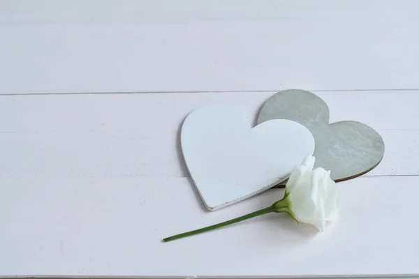 Día San Valentín Fondo Romántico Con Corazón Flores Plantilla Tarjeta — Foto de Stock