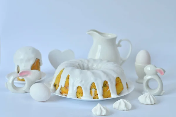 Праздничная Весенняя Композиция Пасхи Кисками Ивовые Ветви Catkins Eggs Easter — стоковое фото